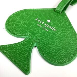 Kate Spade Green Leather Spade Charm Luggage Hang Tag Cute Fun Accessory